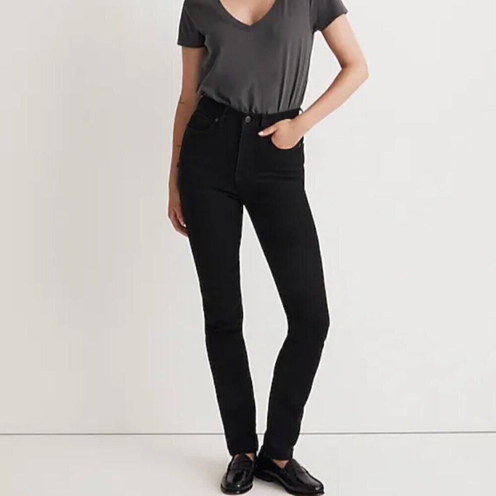 Madewell‎ Petite Stovepipe Jeans Black Rinse Wash 25P High Rise